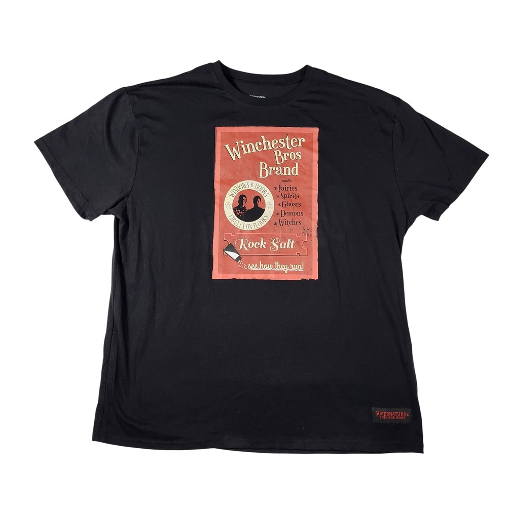 Supernatural Winchester Bros Brand T-Shirt Mens 3XL Black Excellent Rock Salt‎